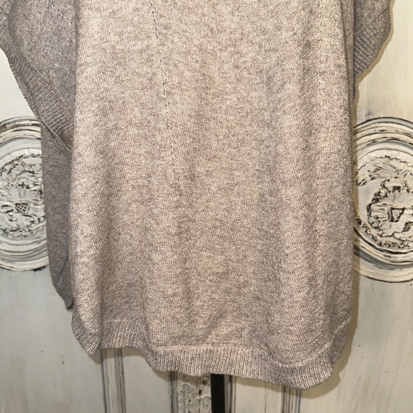 Sisters Soft Cowl Neck Taupe Spaced Dyed Button Detailing Poncho OSFM - Picture 5 of 11